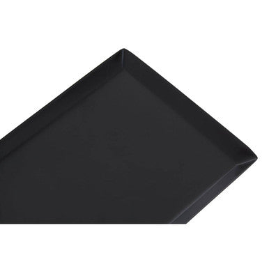 Allegra Black Stainless Steel Bathroom Tray with Green Detail