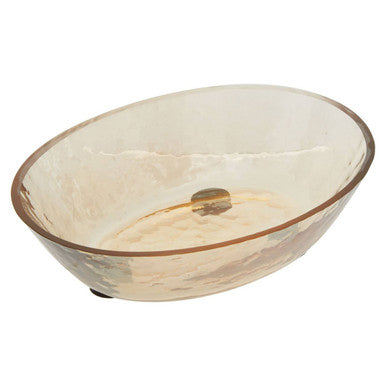 Allegra Black and Gold Glass Soap Dish with Textured Detail