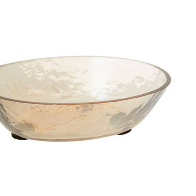 Allegra Black and Gold Glass Soap Dish with Textured Detail