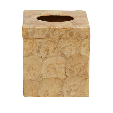 Beige Seashell Square Tissue Box | Palu