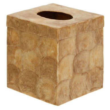 Beige Seashell Square Tissue Box | Palu