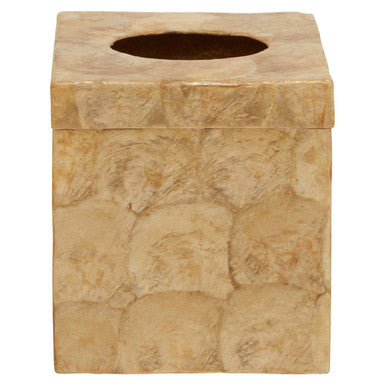 Beige Seashell Square Tissue Box | Palu