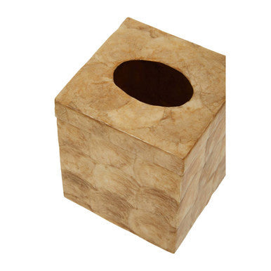 Beige Seashell Square Tissue Box | Palu
