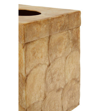 Beige Seashell Square Tissue Box | Palu