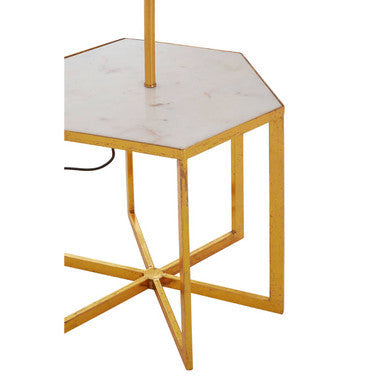 White Marble and Gold Floor Lamp | Sika