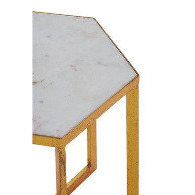 White Marble and Gold Floor Lamp | Sika