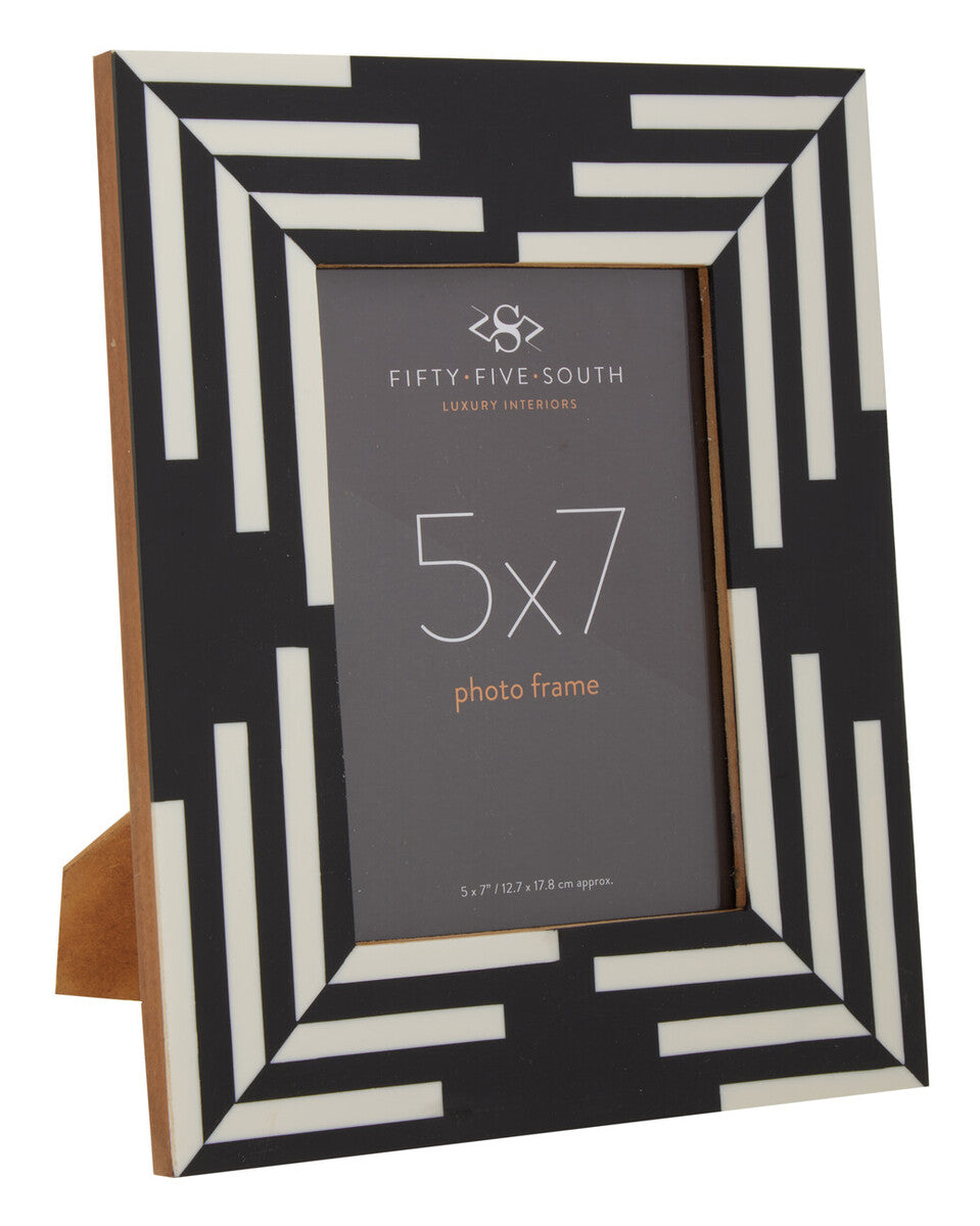 5In X 7In Black And White Stripe Photo Frame | Donato