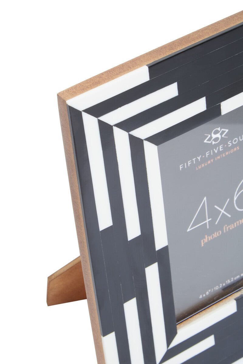 4In X 6In Black And White Stripe Photo Frame | Donato
