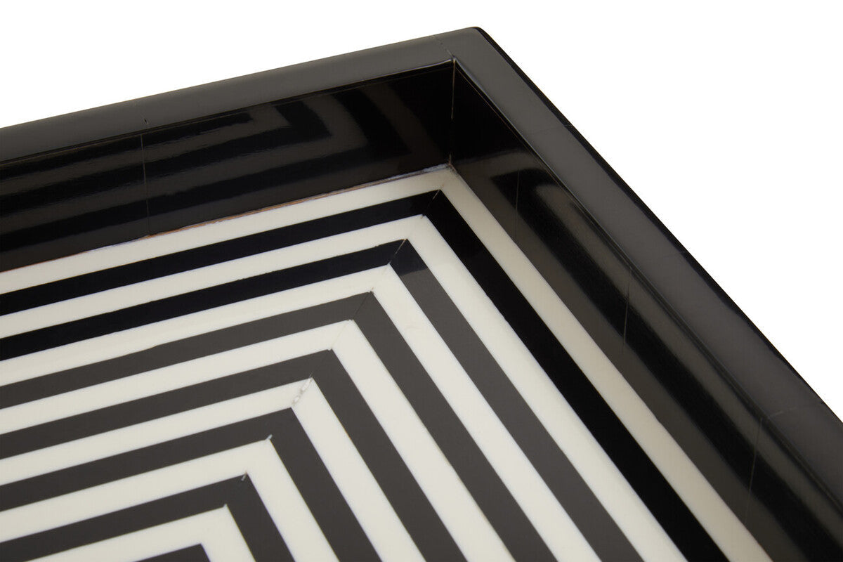 Black and White Finish Square Tray | Donato