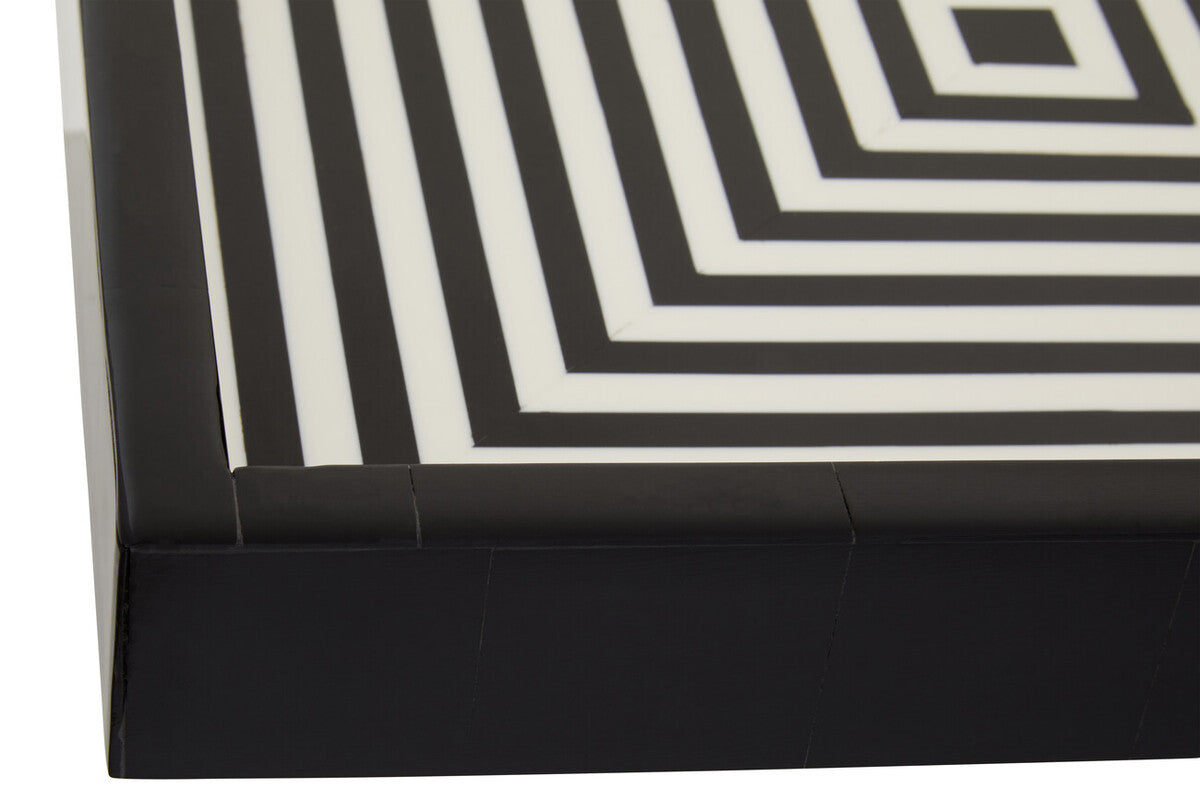 Black and White Finish Square Tray | Donato