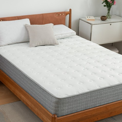 White and Grey Spring and Memory Form Hybrid Mattress-Small Double Bed