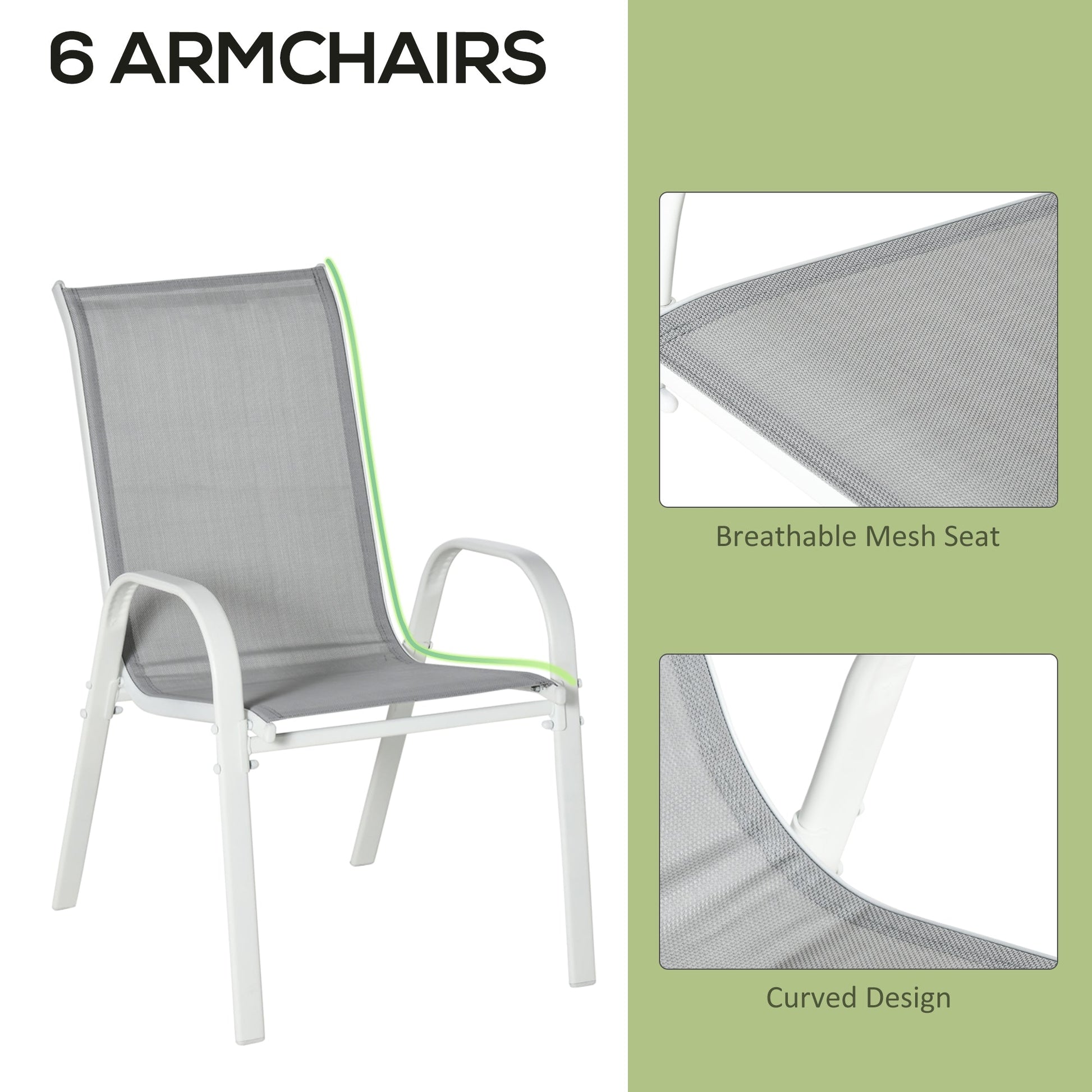 Seven-Piece Outdoor Dining Set - Grey