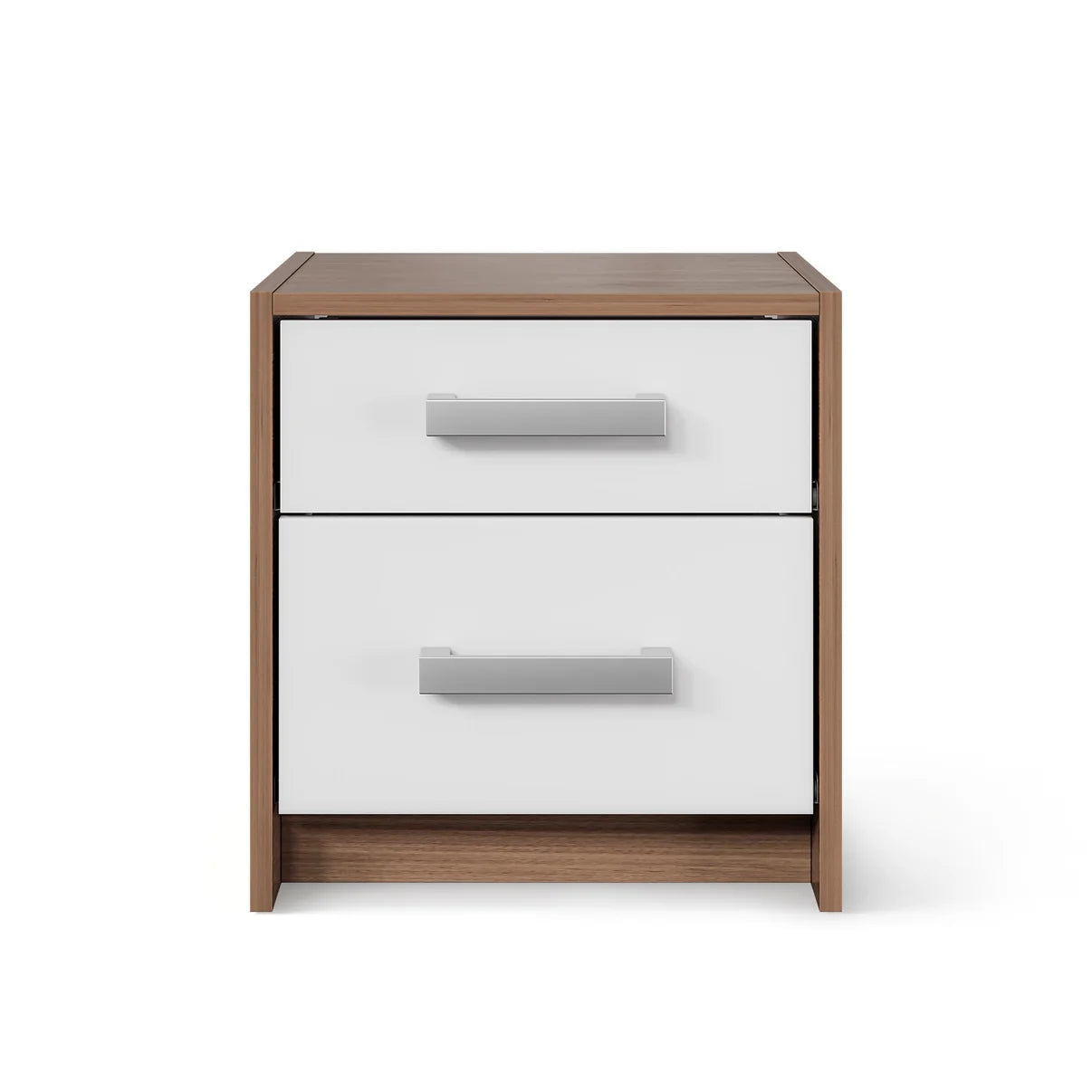 Bedside Table Oakridge 2D - White / Oak