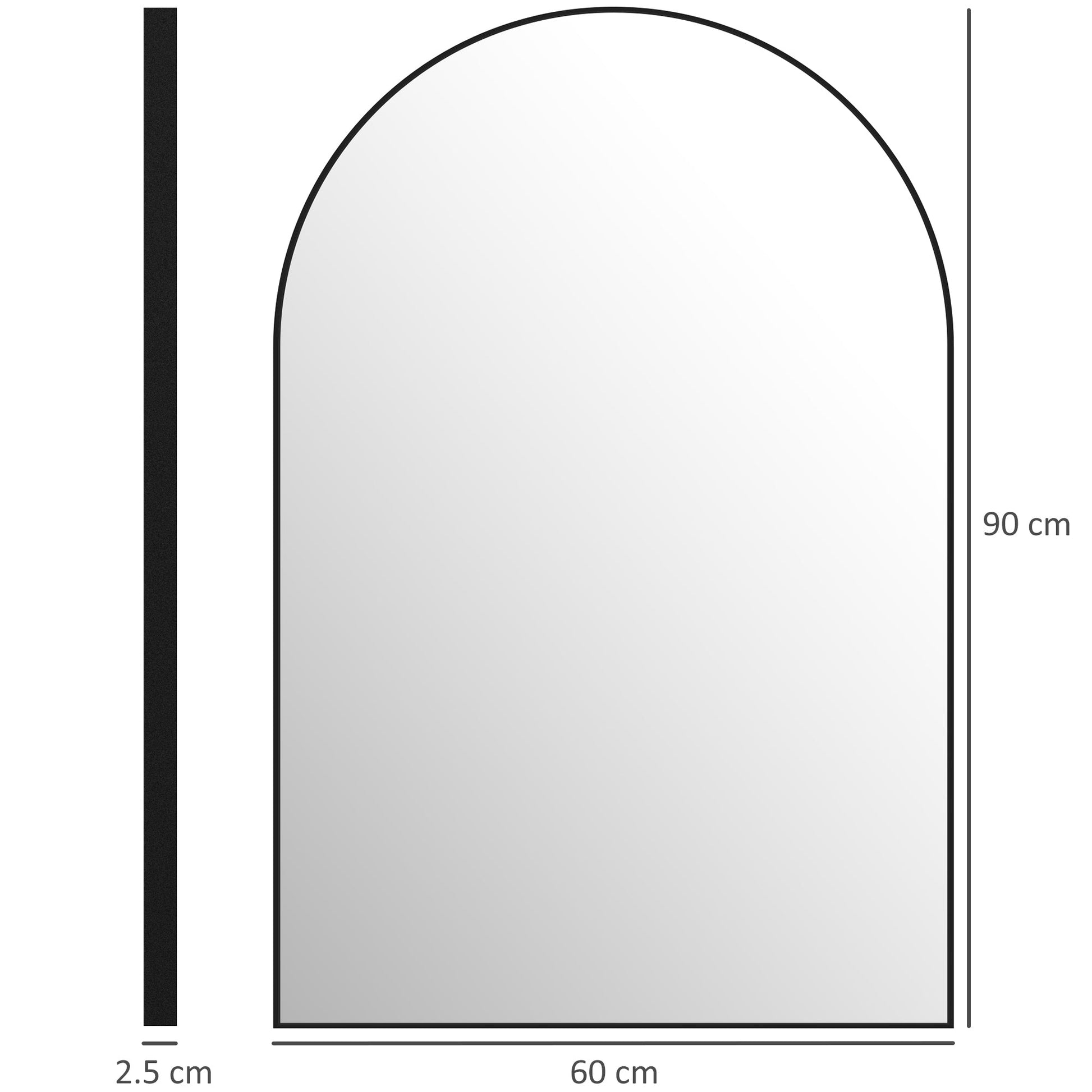 Arched Home Mirror - Black
