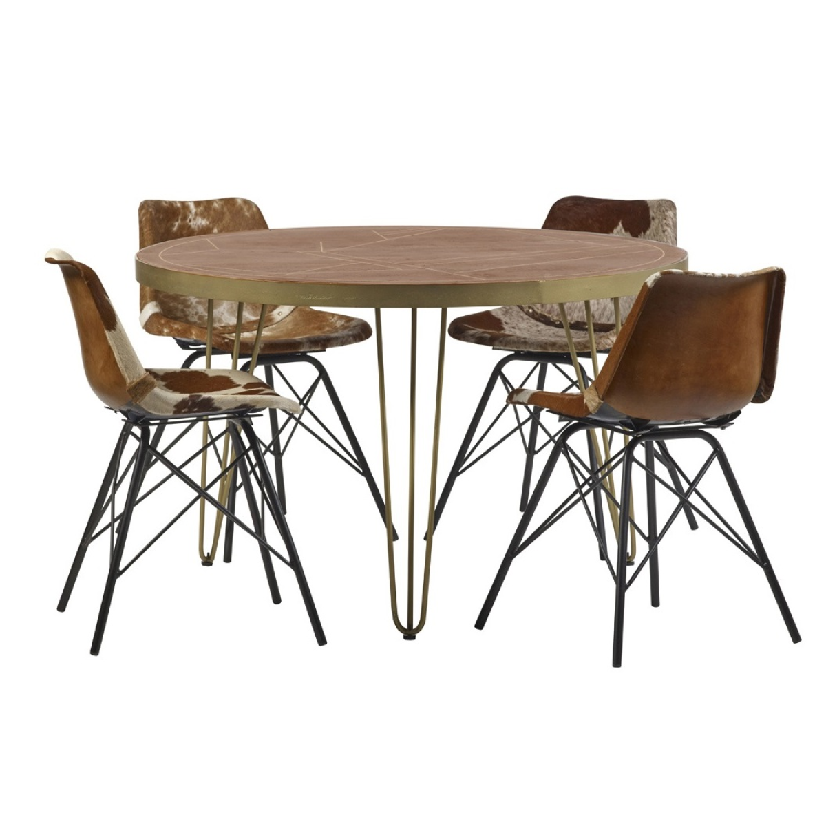 Dark Gold Round Dining Table