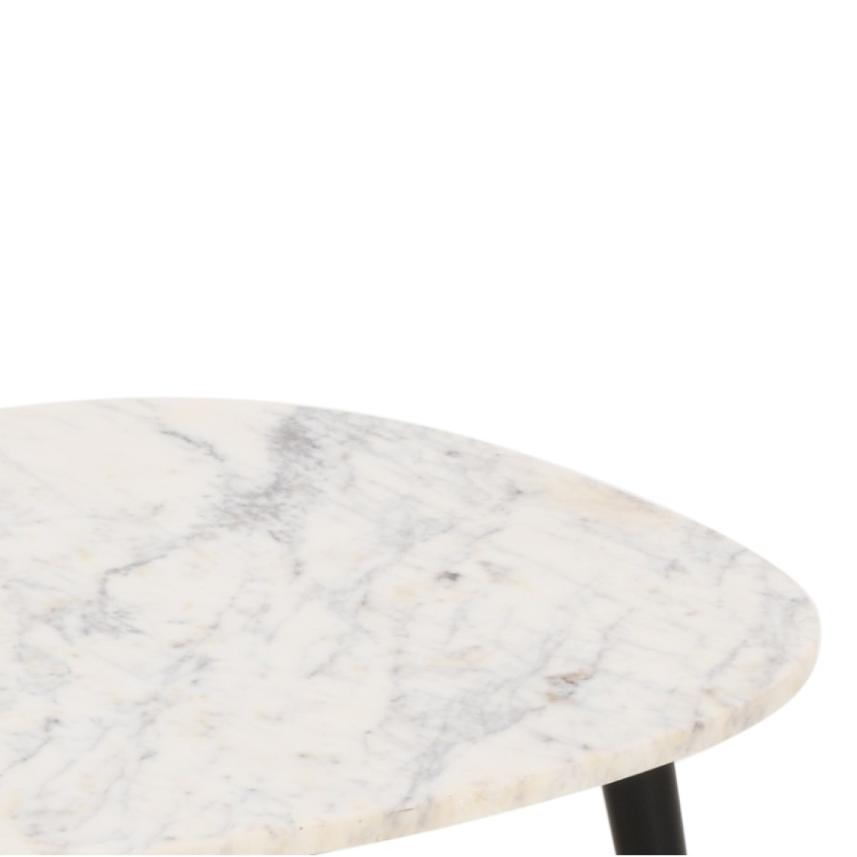 Opal Coffee Table With White Marble Top & Metal Legs