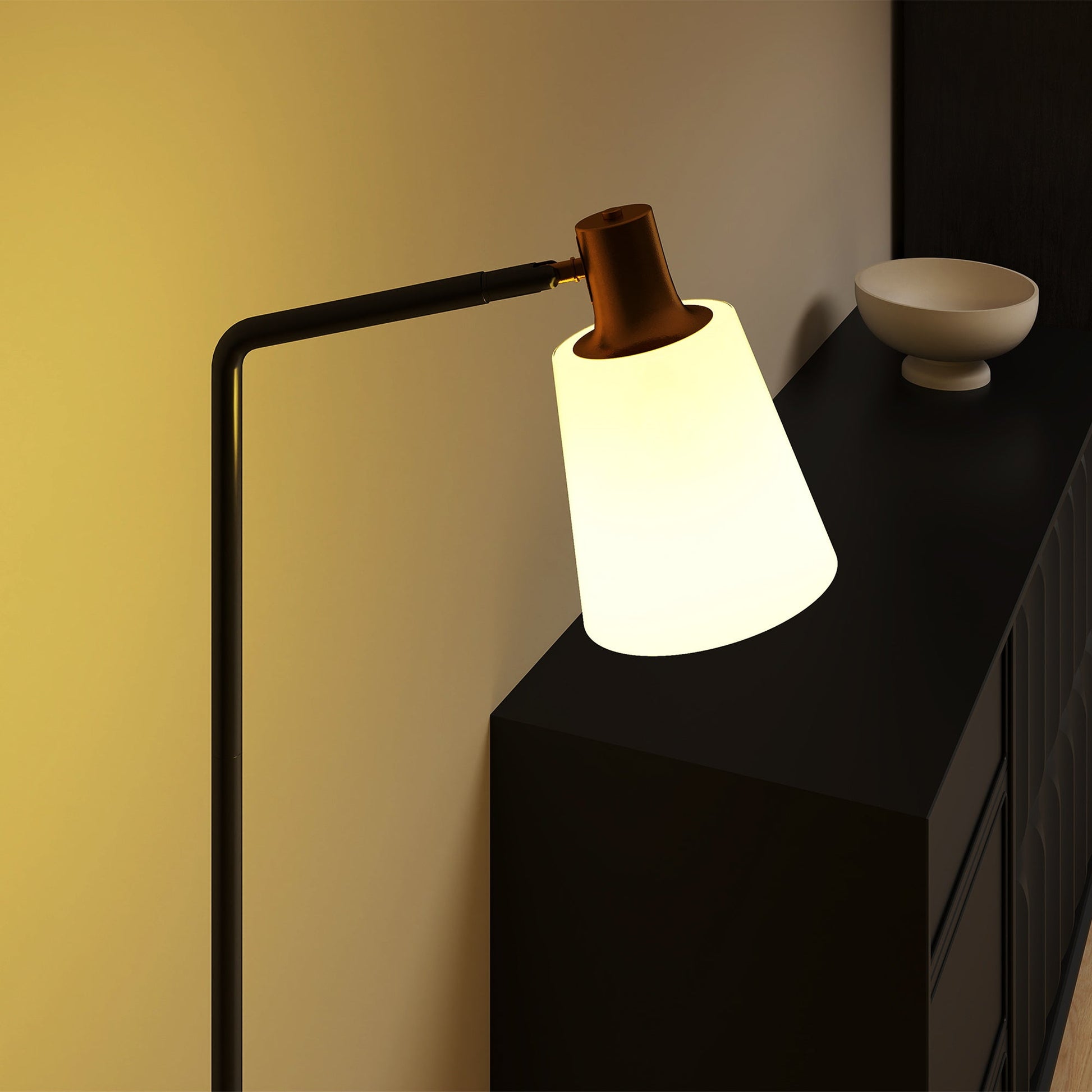 Floor Lamp with 350° Rotatable Head, Modern Standing Lamp with 3000K/4000K/6500K Colour Temperatures for Living Room Bedroom Office, Black