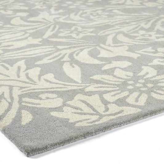 Lavender Floral Wool Rug