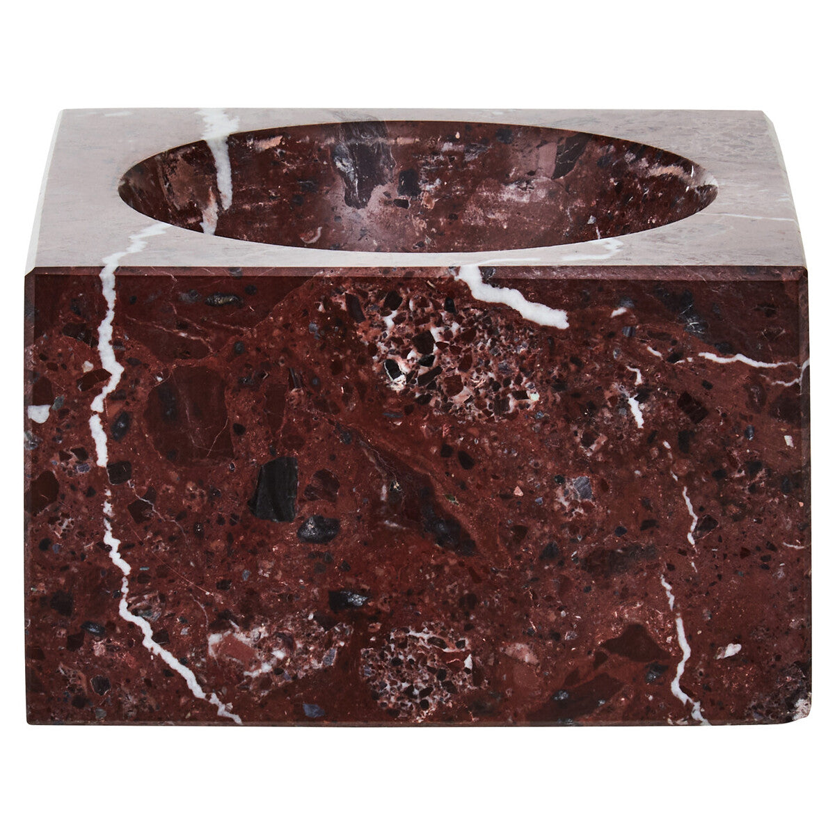 Square Red Marble Bowl | Salmo