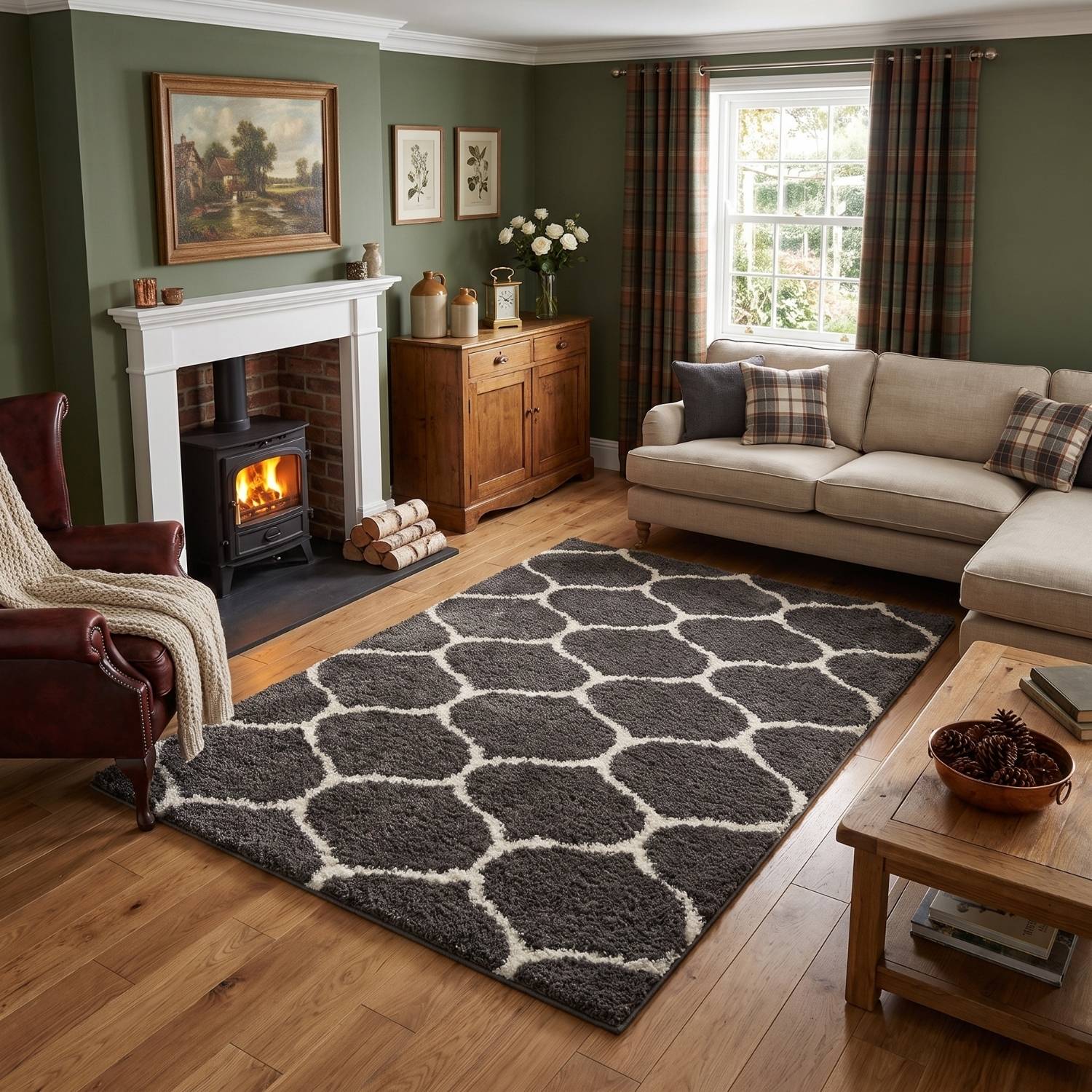 Moroccan Dark Grey Shaggy Rug | 640
