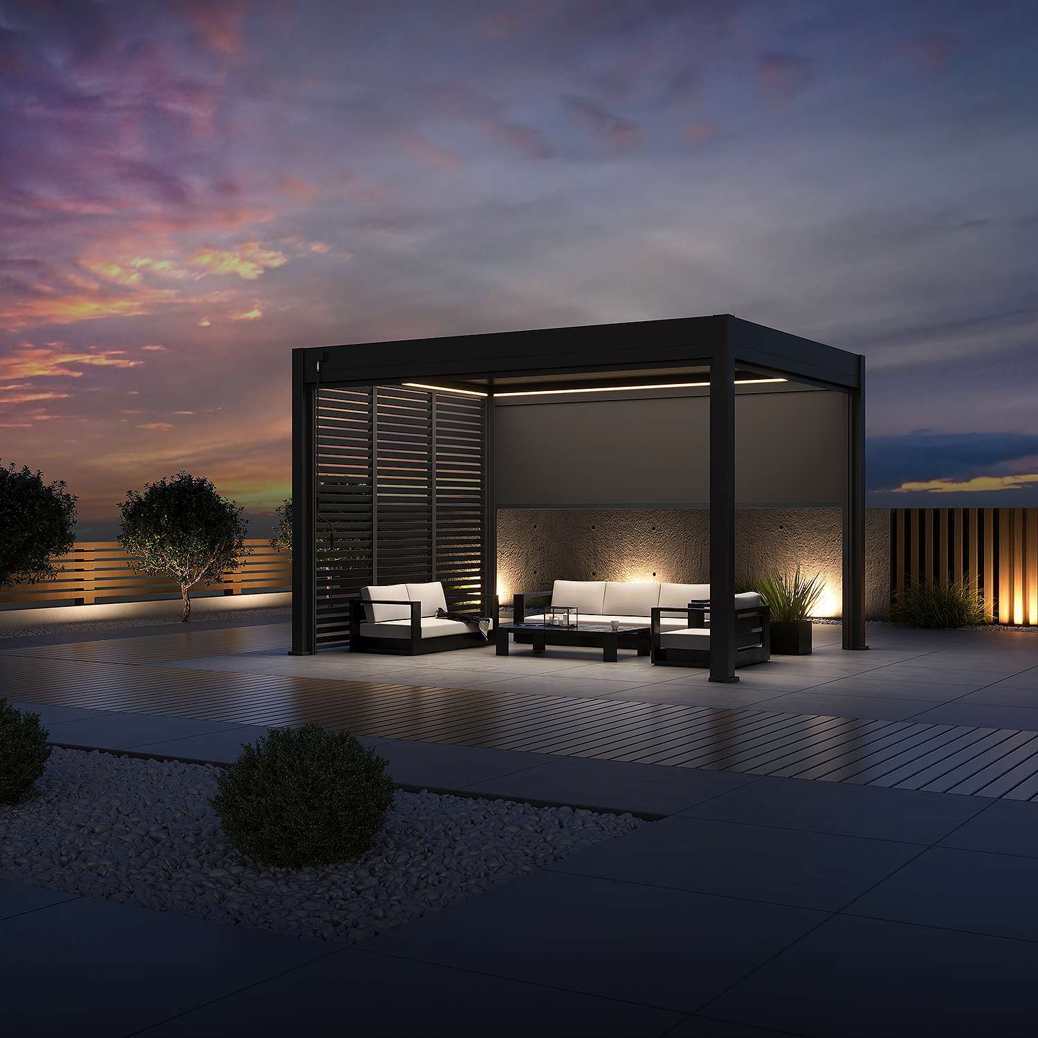 Aluminium Pergola 4m x 3m Free Standing with LED Package