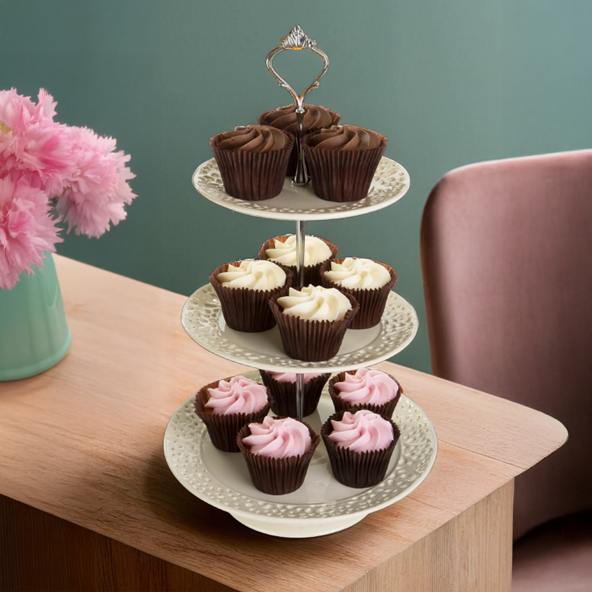 3 Tier Cake Plate | Ceramic Lace