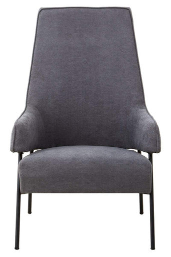Henia Ash Velvet High Back Chair