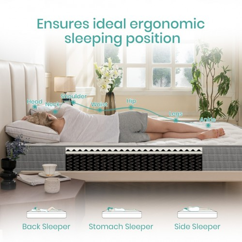 Good Night Memory Foam & Bonnell Spring Mattress – Pressure Relief, Breathable & Hypoallergenic Comfort - Single Bed
