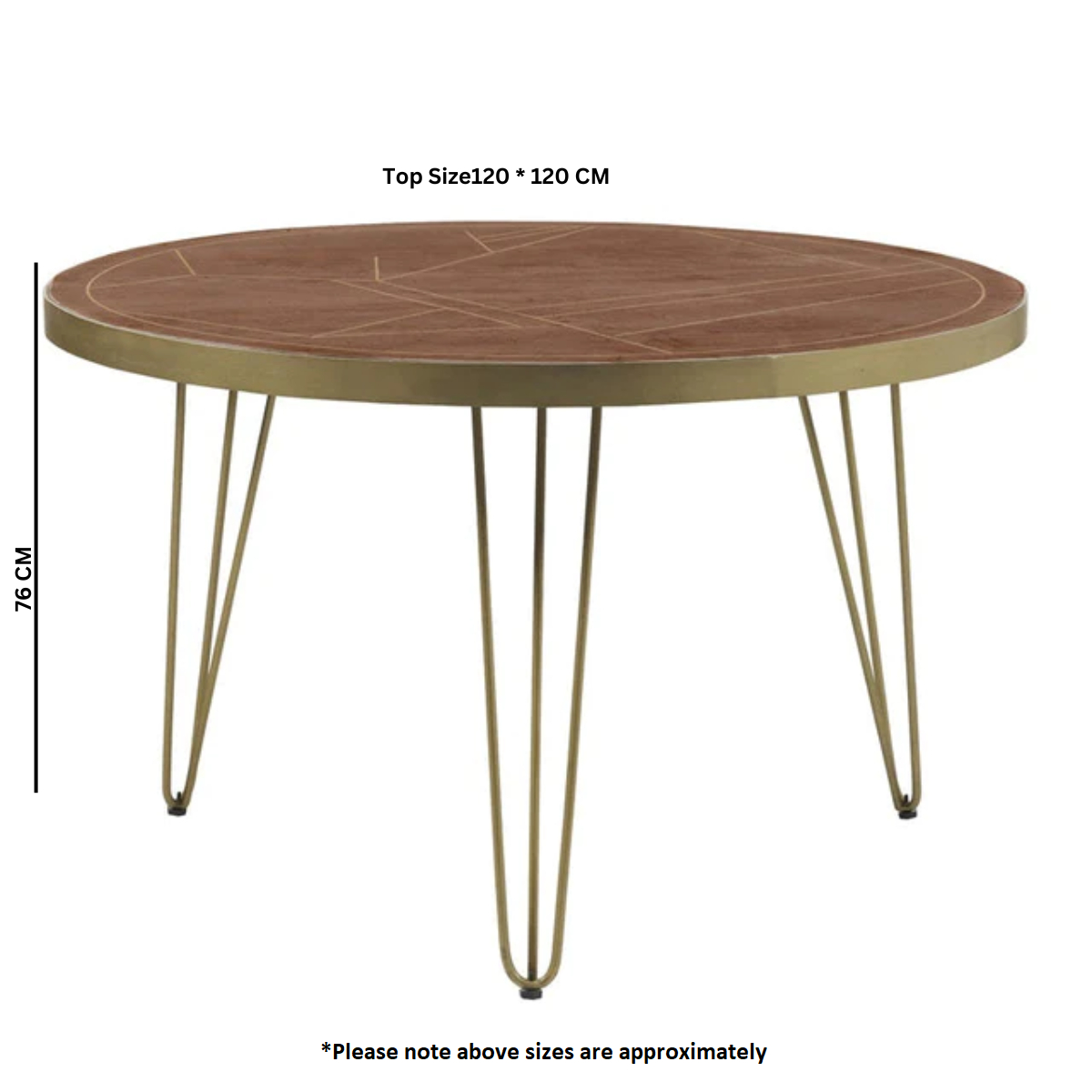 Dark Gold Round Dining Table