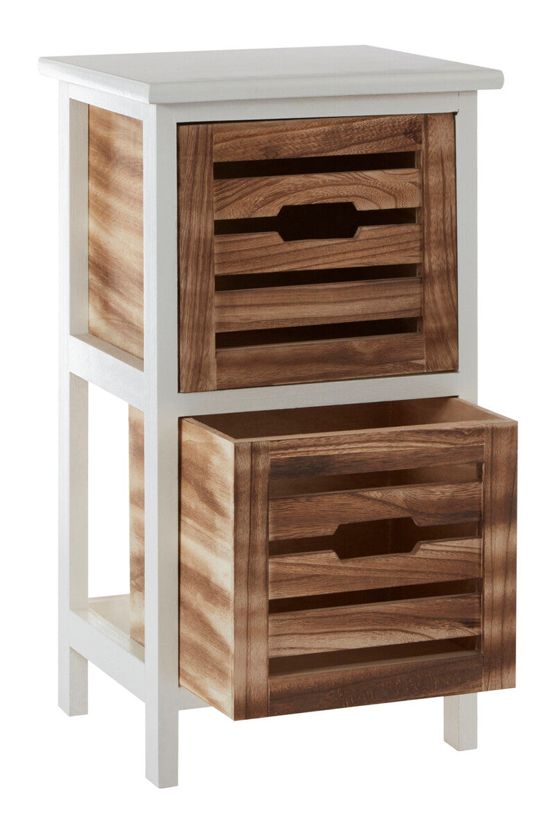 Portsmouth Natural and White Wooden 2 Drawer Chest