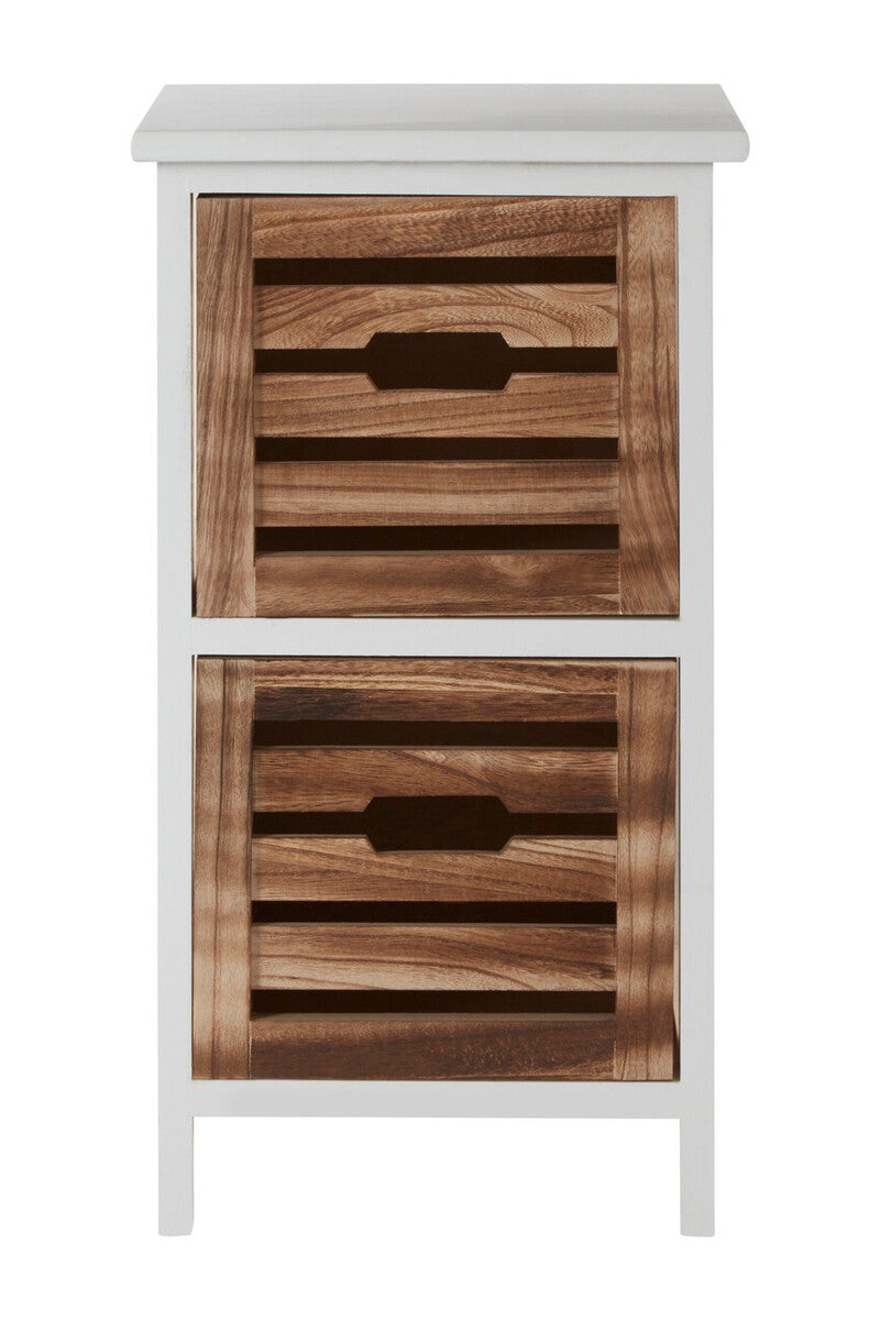 Portsmouth Natural and White Wooden 2 Drawer Chest