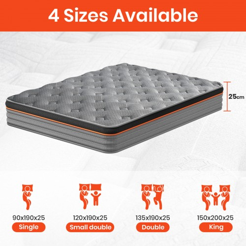 Good Night 7-Zone Hybrid Pocket Springs Medium-Firm Mattress with 3D Breathable Fabric - Double Bed