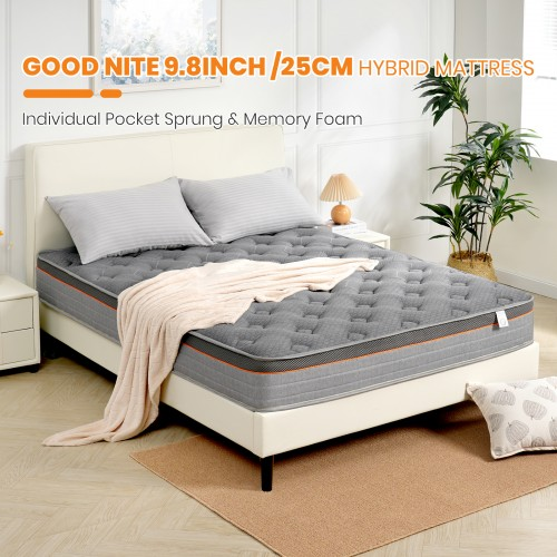Good Night 7-Zone Hybrid Pocket Springs Medium-Firm Mattress with 3D Breathable Fabric - Double Bed