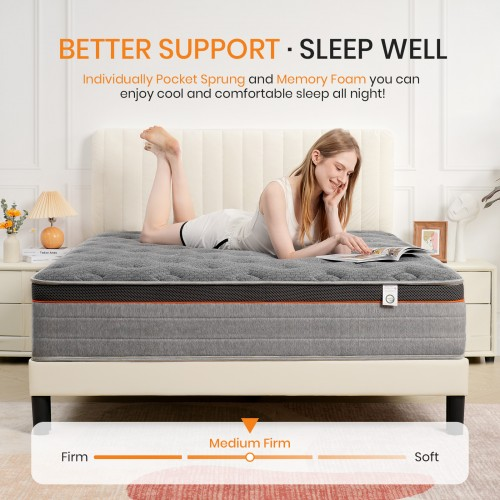 Good Night 7-Zone Hybrid Pocket Springs Medium-Firm Mattress with 3D Breathable Fabric - Double Bed