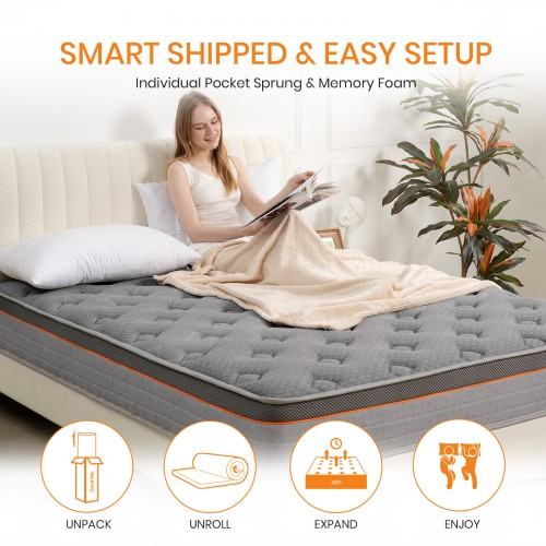Good Night 7-Zone Hybrid Pocket Springs Medium-Firm Mattress with 3D Breathable Fabric - Double Bed