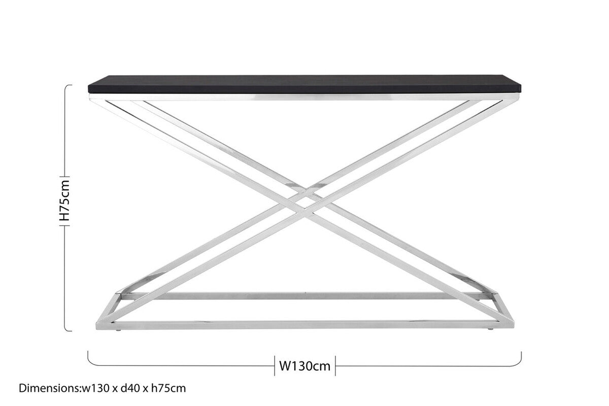 Tribute Black Leather Effect Console Table