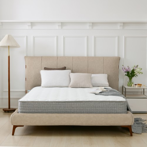 White and Grey Spring and Memory Form Hybrid Mattress-Small Double Bed