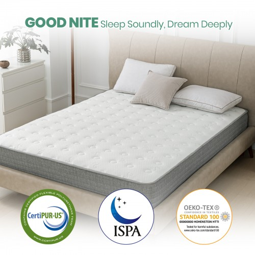 Good Night 20cm Hybrid Memory Foam Mattress – 7-Zone Orthopaedic Pocket Sprung, Medium Firm, Cooling & Hypoallergenic - Single Bed