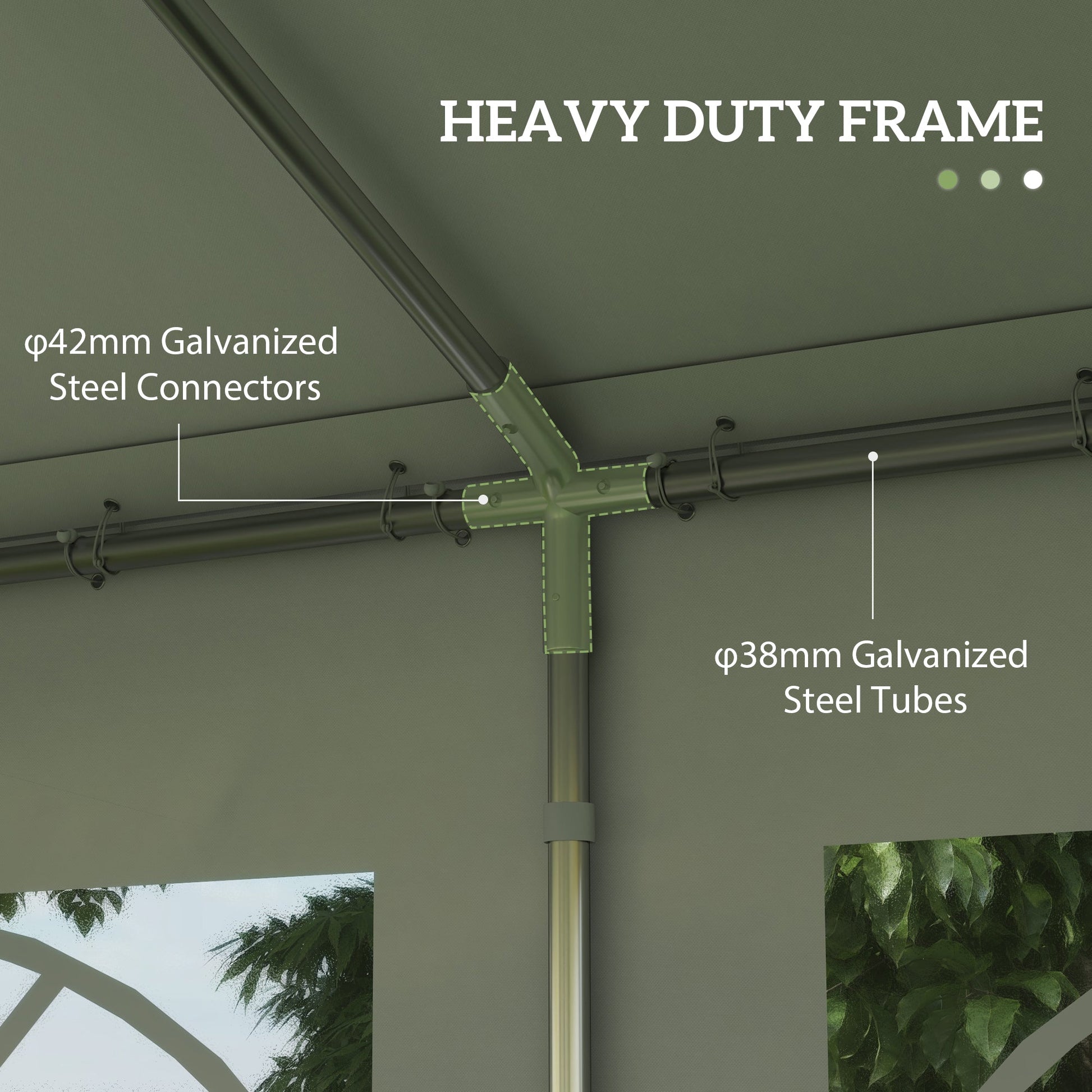 4m x 4m Marquee Party Tent Wedding Canopy, Pop Up Gazebo with Sidewalls, Doors, Windows, Galvanised Garden Gazebo for Parties Events, White