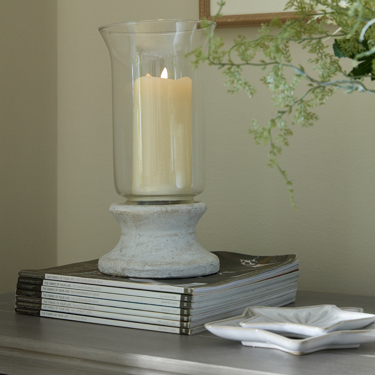 Stone Based Hurricane Lantern