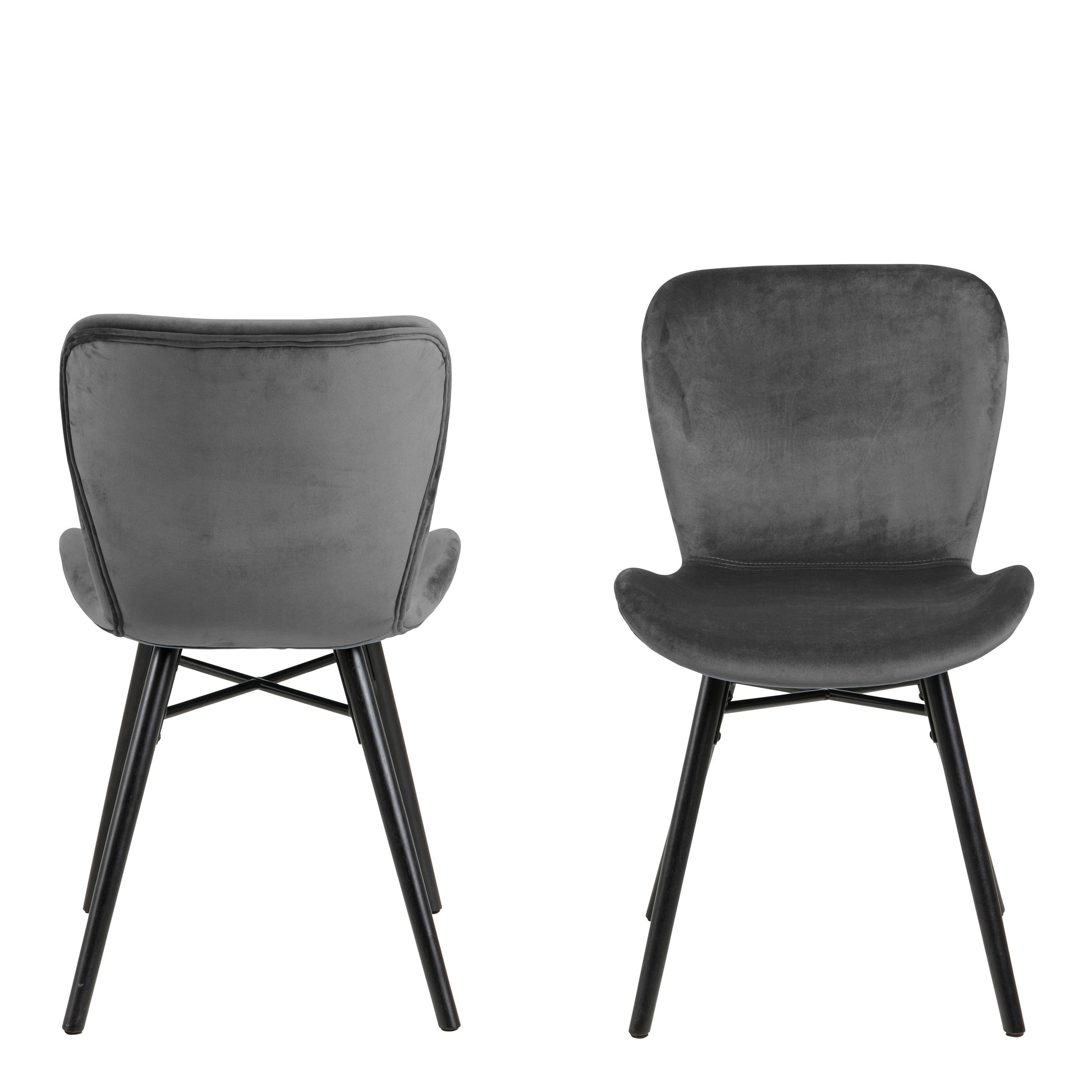 Corby Round Dining Table with White Polished Marble Top & Black Base includes 4 Batilda Dining Chairs in Dark Grey