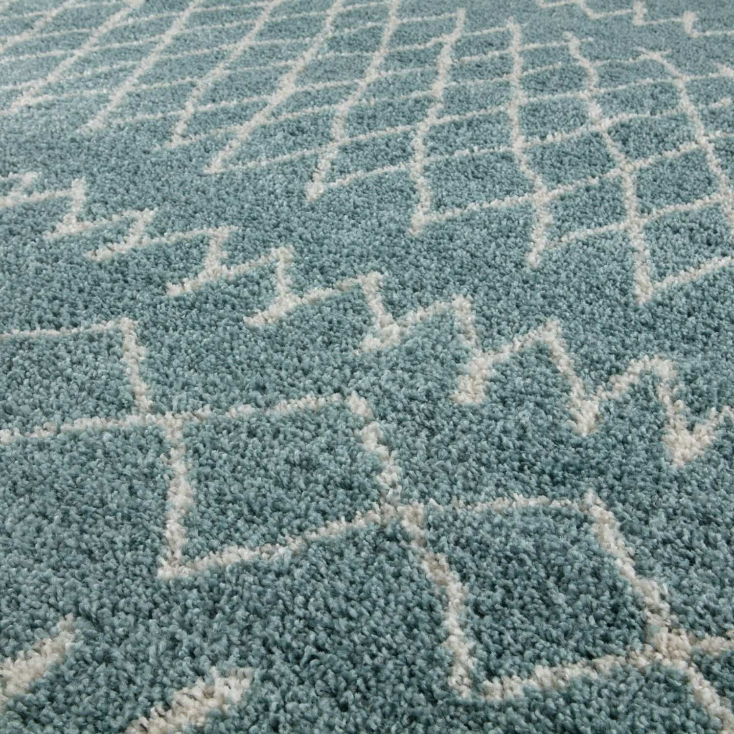 Moroccan Duck Egg Blue Shaggy Rug | 950