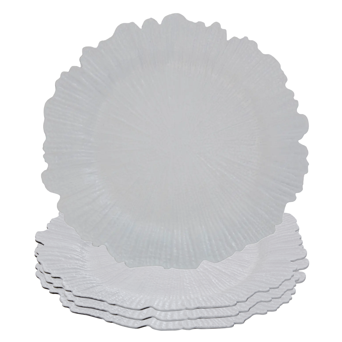 White Finish Reef Charger Plate | Dia