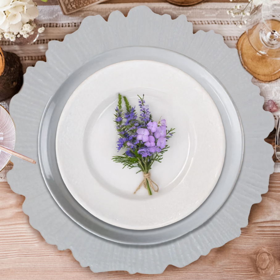 White Finish Reef Charger Plate | Dia