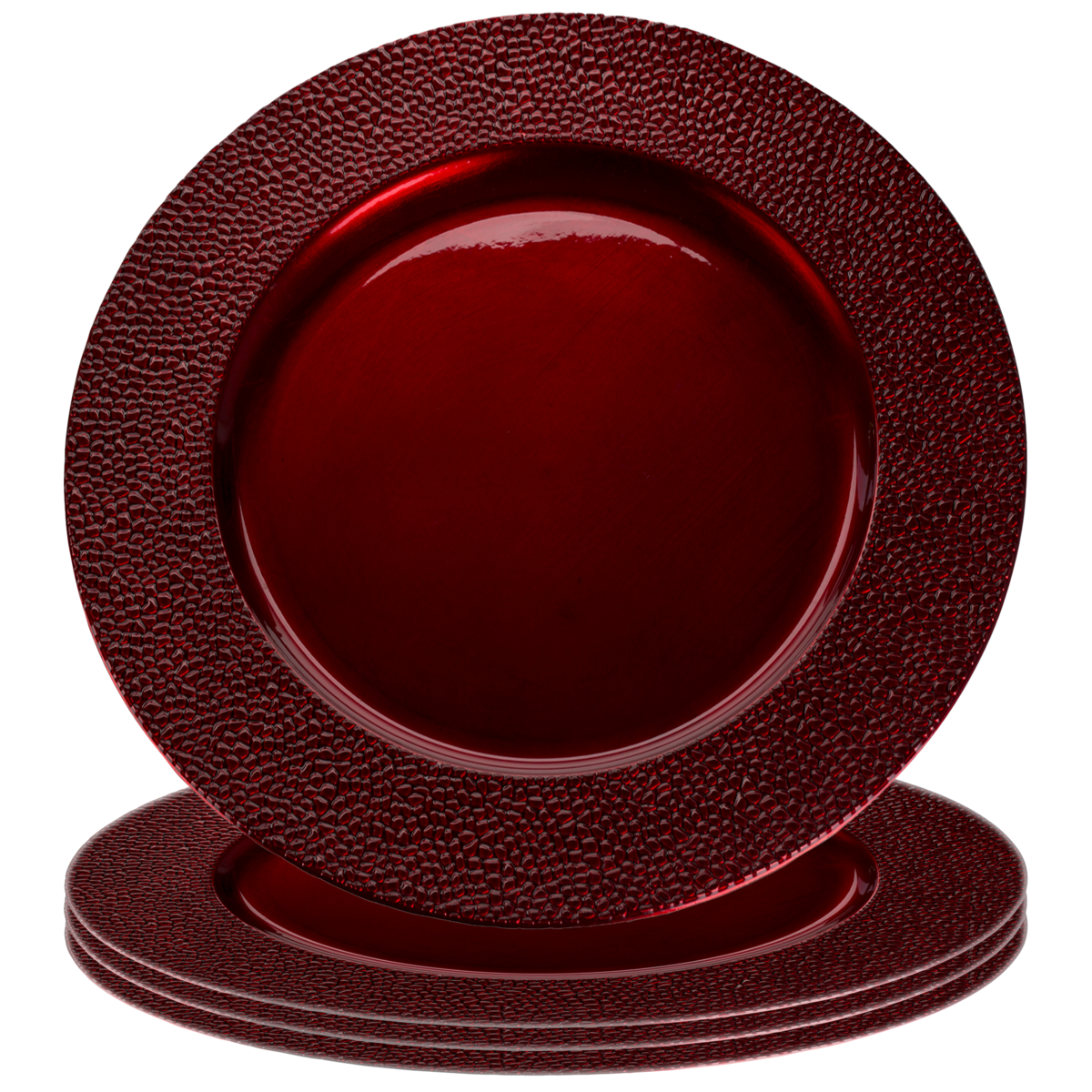 Red Pebble Effect Charger Plate | Paxton
