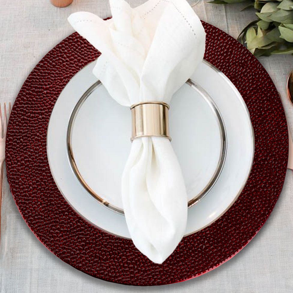 Red Pebble Effect Charger Plate | Paxton