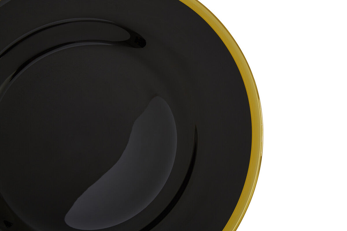 Set of Four Ida 33cm Dia Black Glass Charger Plates | Ida