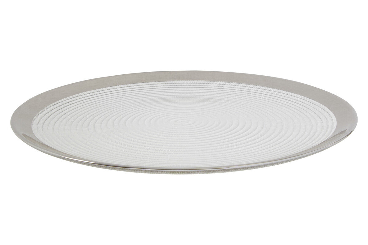 Set of Four 32cm Dia Embossed Coupe Charger Plates | Ida