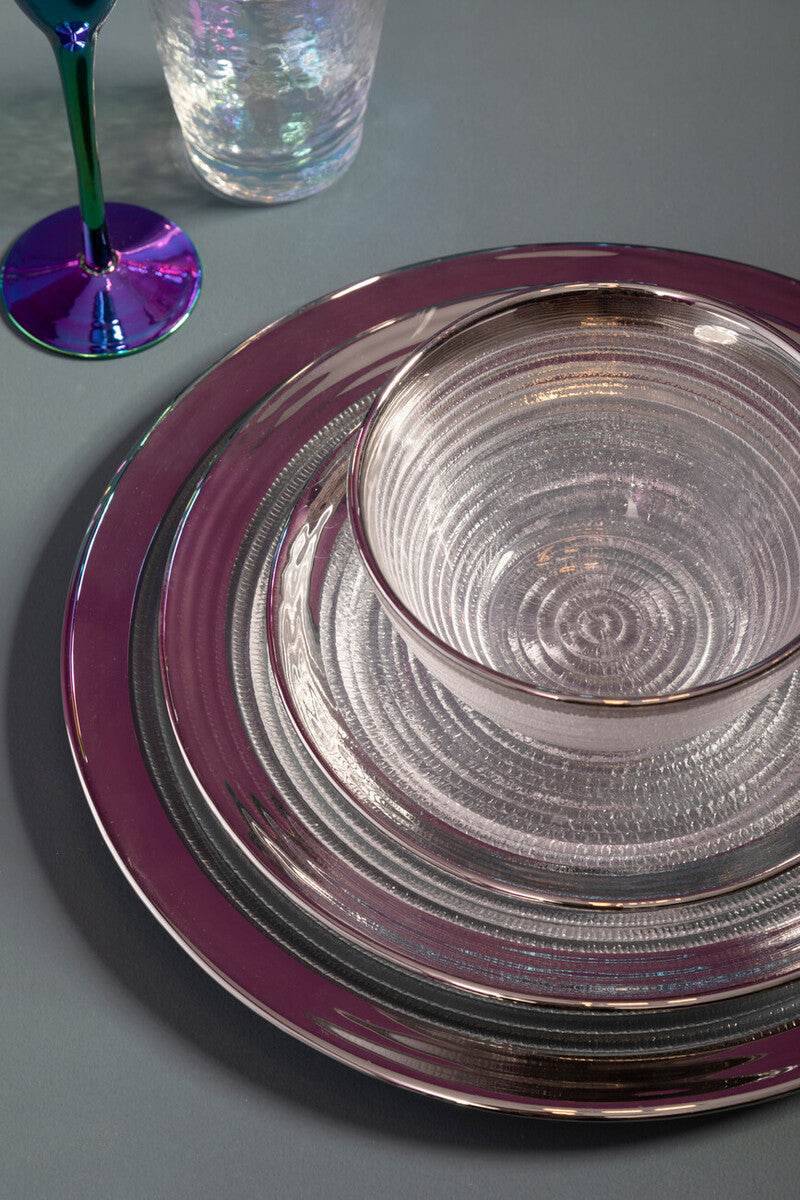 Set of Four 32cm Dia Embossed Coupe Charger Plates | Ida