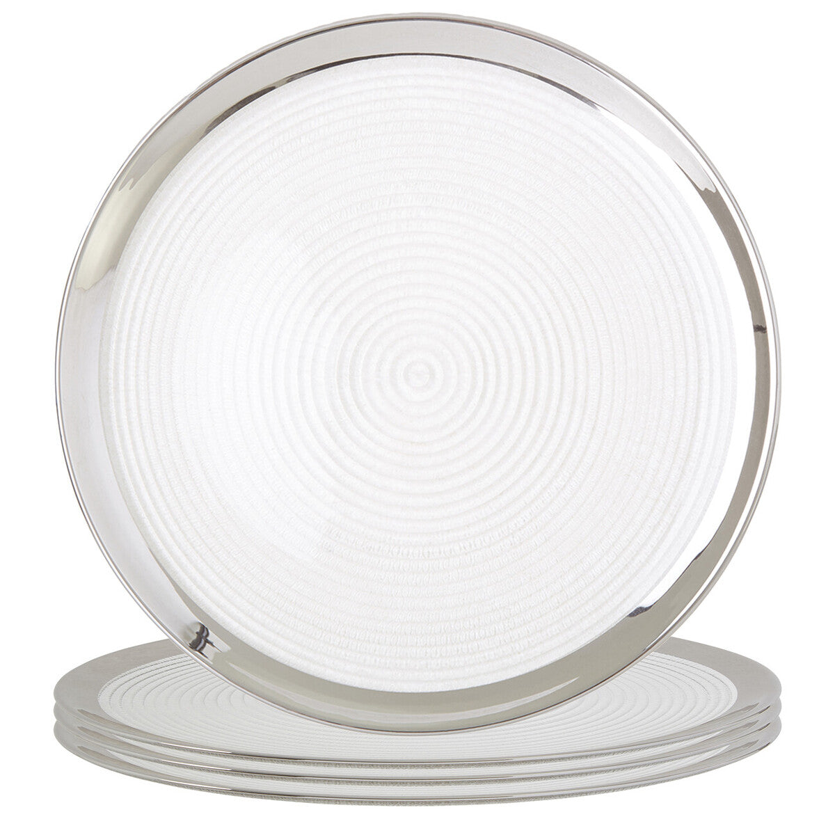 Set of Four 32cm Dia Embossed Coupe Charger Plates | Ida